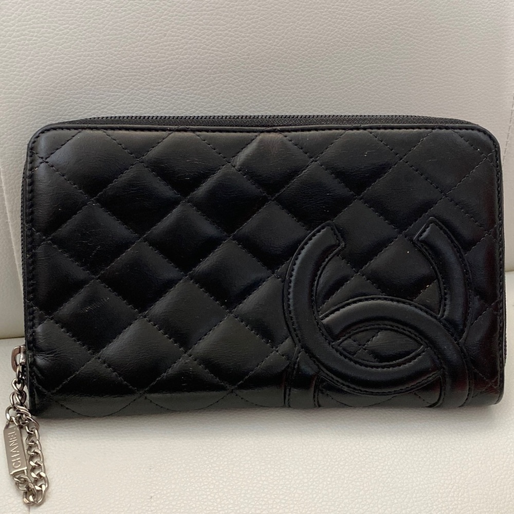 Authentic Chanel Lambskin Cambon Line Organizer Clutch Bag Wallet - Picture 6 of 17